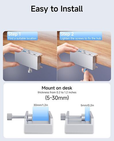 موزع USB 3.1، موزع USB بمشبك بسرعة 10 جيجابت في الثانية مع منفذي بيانات USB-A، ومنفذين USB-C مع منفذ إمداد طاقة إضافي (فضي) in Kuwait