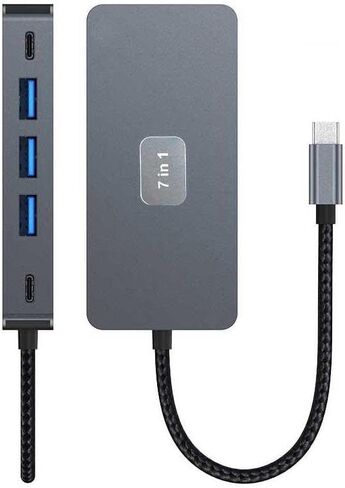 محول تلفزيون بمنفذين HDMI 7 في 1 USB C Hub Type-C PD شاحن متوافق مع Samsung Galaxy Z Fold7، محول جهاز عرض الصوت والفيديو in Kuwait