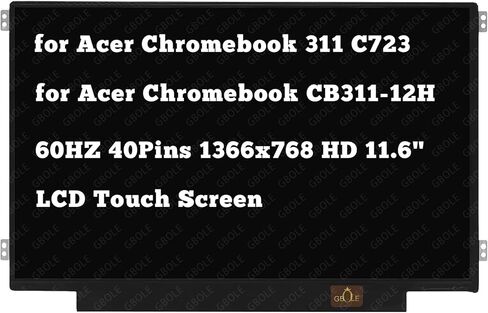 Replacement for Acer Chromebook 311 C723 C723T SERIES (2023) for Chromebook CB311-12H CB311-12HT (2024) 60HZ 40Pins 1366x768 11.6" LCD Touch Screen Display Digitizer in Kuwait