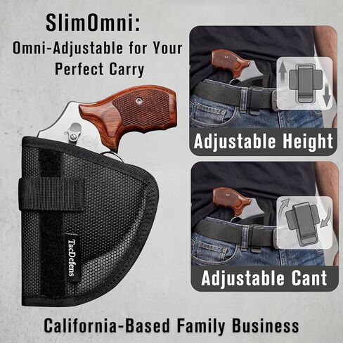 SlimOmni J Frame Holster Pocket & IWB Combo (Pocket & IWB Holster for 2''- 2 1/4'' J Frame and Similar Revolvers up to 2.25'' Barrel), Omni-Carry Ambidextrous, Omni-Adjustable Height&Cant in Kuwait