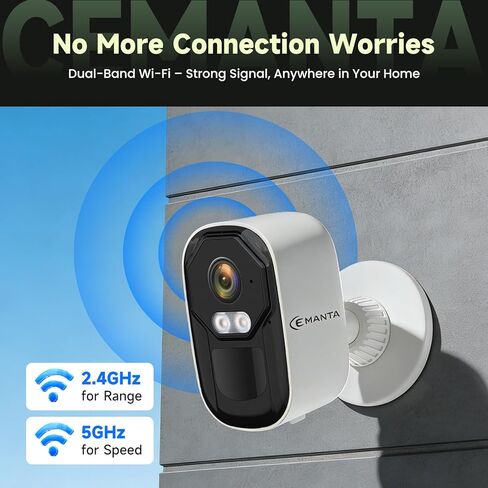 كاميرات مراقبة 2K لاسلكية في الهواء الطلق، لا يتطلب الاشتراك، واي فاي ثنائي النطاق 2.4G/5G، إنذار صفارات الإنذار لاكتشاف الحركة بالذكاء الاصطناعي، صوت ثنائي الاتجاه، رؤية ليلية كاملة الألوان، عمر البطارية 3 أشهر (قياسي C) in Kuwait
