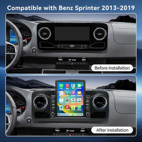 Android 14 Car Radio Compatible with Mercedes-Benz Sprinter 2019-2021,4G+64G,9.7" Touch Screen Car Stereo with Wireless Carplay&Android Auto,Blue-Tooth/GPS/Navigation/FM/SWC/Mirror Link in Kuwait
