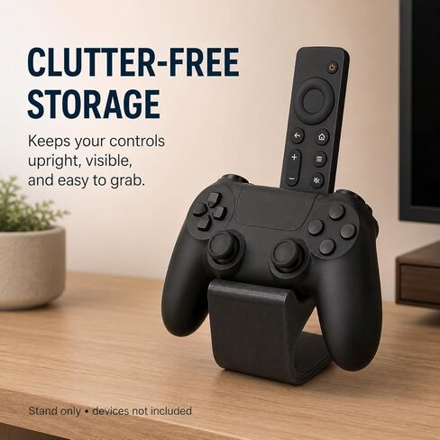 SplashNColor Remote Controller Stand Compatible with Nvidia Shield 2016 – Desktop Media Organizer | Dual Slot Holder for Streaming Remote and Game Pad Storage in Kuwait