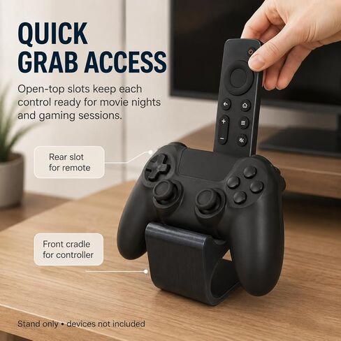 SplashNColor Remote Controller Stand Compatible with Nvidia Shield 2016 – Desktop Media Organizer | Dual Slot Holder for Streaming Remote and Game Pad Storage in Kuwait