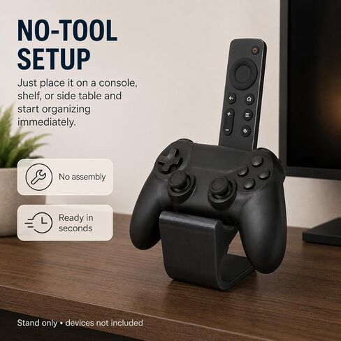SplashNColor Remote Controller Stand Compatible with Nvidia Shield 2016 – Desktop Media Organizer | Dual Slot Holder for Streaming Remote and Game Pad Storage in Kuwait