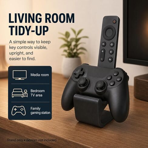 SplashNColor Remote Controller Stand Compatible with Nvidia Shield 2016 – Desktop Media Organizer | Dual Slot Holder for Streaming Remote and Game Pad Storage in Kuwait