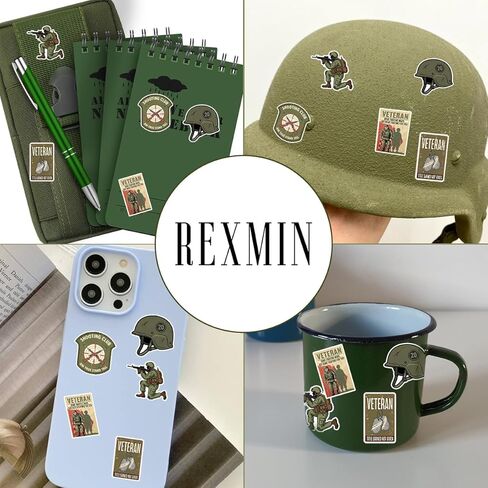 50Pcs Military Stickers - Waterproof Army Themed Vinyl Decals for Car, Laptop, Water Bottle, Luggage, Computer, Skateboard, Bike, Veteran Bumper Stickers, Patriotic Gift for Men, Soldiers, Veterans in Kuwait