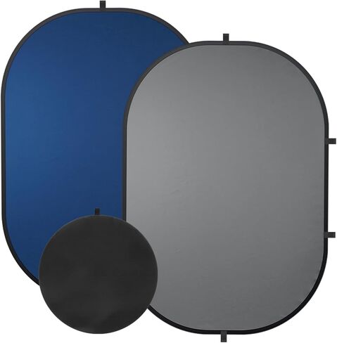 Blue Gray Pop up Backdrop 5x6.5ft/1.5x2m, Self-Tape Photography Backdrops with Carry Bag Collapsible Portable Background for Auditions Photoshoot TikTok YouTube Video Live Streaming in Saudi Arabia