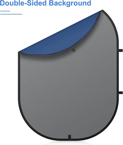 Blue Gray Pop up Backdrop 5x6.5ft/1.5x2m, Self-Tape Photography Backdrops with Carry Bag Collapsible Portable Background for Auditions Photoshoot TikTok YouTube Video Live Streaming in Saudi Arabia