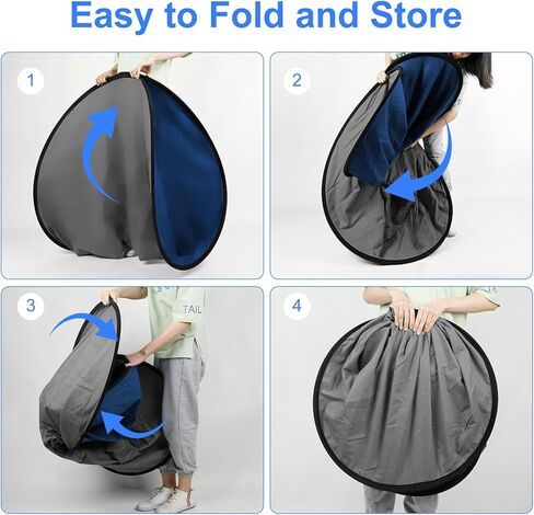 Blue Gray Pop up Backdrop 5x6.5ft/1.5x2m, Self-Tape Photography Backdrops with Carry Bag Collapsible Portable Background for Auditions Photoshoot TikTok YouTube Video Live Streaming in Saudi Arabia