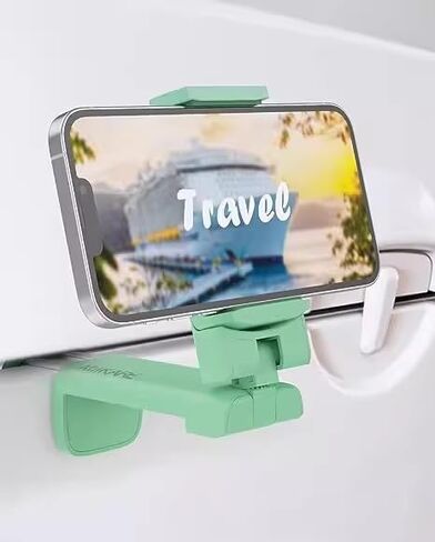 حامل هاتف محمول عالمي أثناء الطيران. متعدد الاتجاهات مزدوج 360 درجة دوارة، ملحقات الطائرة، حامل الهاتف المكتبي لأساسيات السفر (وردي) in Kuwait