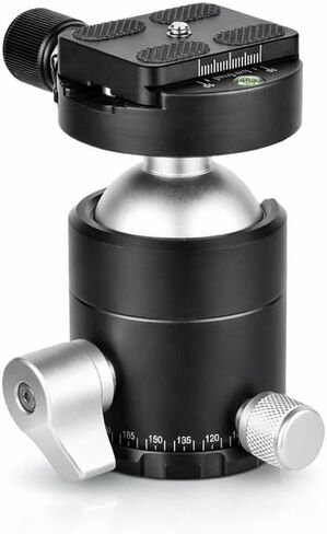 Yoidesu Low Profile Camera Tripod Ball Head 44mm Panorama Ball Head with 1/4 Inch Quick Release Plate, Camera Tripod 12kg Load Aluminum Alloy for Monopod DSLR in Kuwait