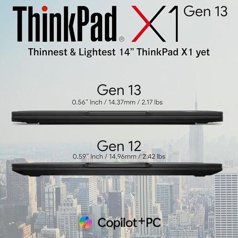Lenovo Gen 13 ThinkPad X1 Carbon Touchscreen Laptop with Intel Ultra 7 255U Processor, 14" WUXGA 100% sRGB, 32GB DDR5 RAM, 1TB NVMe Performance SSD, FHD+ IR+ RGB Camera, and Windows 11 Pro in Kuwait