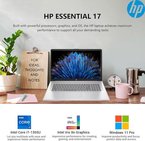 كمبيوتر محمول HP بشاشة لمس 17 بوصة، كمبيوتر محمول للأعمال بشاشة 17.3 HD+ تعمل باللمس، Intel 10-Core i7، Windows 11 Pro، لوحة مفاتيح بإضاءة خلفية | لوحة الأرقام | بصمة | واي فاي 6 | 64 جيجابايت رام 2 تيرابايت SSD | قطعة من الجبن in Kuwait