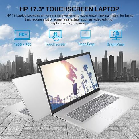 كمبيوتر محمول HP بشاشة لمس 17 بوصة، كمبيوتر محمول للأعمال بشاشة 17.3 HD+ تعمل باللمس، Intel 10-Core i7، Windows 11 Pro، لوحة مفاتيح بإضاءة خلفية | لوحة الأرقام | بصمة | واي فاي 6 | 64 جيجابايت رام 2 تيرابايت SSD | قطعة من الجبن in Kuwait