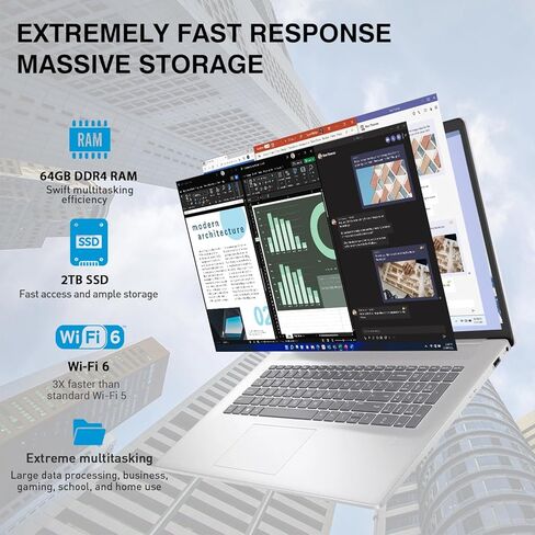 كمبيوتر محمول HP بشاشة لمس 17 بوصة، كمبيوتر محمول للأعمال بشاشة 17.3 HD+ تعمل باللمس، Intel 10-Core i7، Windows 11 Pro، لوحة مفاتيح بإضاءة خلفية | لوحة الأرقام | بصمة | واي فاي 6 | 64 جيجابايت رام 2 تيرابايت SSD | قطعة من الجبن in Kuwait