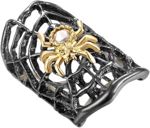 Darupo Women’s Punk Spider Rhinestone Adjustable Statement Ring Gothic Wide Band Ring Party Cocktail Christmas Jewelry Gift in Saudi Arabia