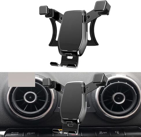 Phone Holder for Audi A3 8V, Cell Phone Holder 360° Rotation Upgrade Aluminum Alloy Design Gravity Auto Lock Stable 1Minute to Install Hands Free Mobile Phone Stand Mount 2013-2019 Accessories in Kuwait