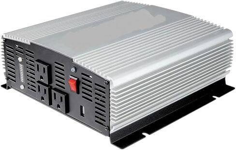 يناسب محول الطاقة Jupiter 2000 واط من 12 فولت إلى 120 فولت - 4000 واط، محول موجة جيبية معدلة لبطارية السيارة مع 3 منافذ تيار متردد وUSB - شاحنة RV للتخييم والنسخ الاحتياطي في حالات الطوارئ in Kuwait