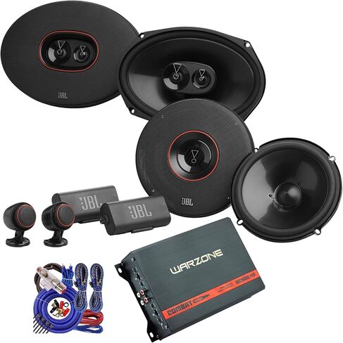 حزمة مكبرات صوت السيارة JBL Club 964M & Club 64CTP مع مجموعة مكبرات الصوت والأسلاك WC600.4D ذات 4 قنوات - قوة مكبر الصوت القصوى 720 وات - ترقية صوت السيارة بالكامل in Kuwait