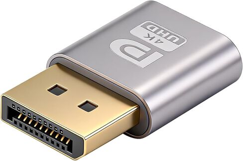 محول قابس الدمية DisplayPort النشط 4K، محاكي عرض الأشباح بدون رأس DP (DisplayPort)، محاكي EDID لشاشة GPU الافتراضية، يدعم 4K@60 هرتز، 2k، 1080P، التوصيل والتشغيل للكمبيوتر الشخصي والكمبيوتر المحمول وسطح المكتب in Kuwait