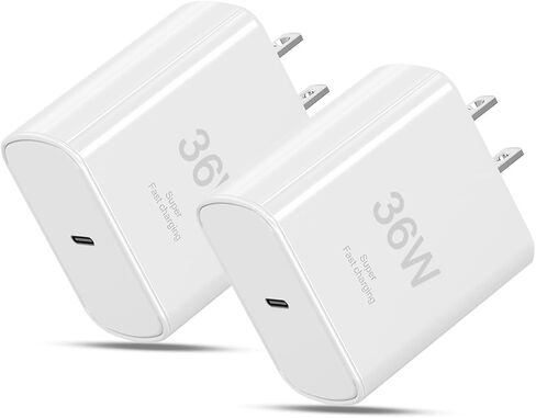 شاحن سامسونج فائق السرعة 36 واط، 2 حزمة شاحن هاتف أندرويد بلوك نوع C شاحن شحن سريع USB C نوع C شاحن حائط محول طاقة لهاتف Samsung Galaxy S26 Ultra/S26+/S25 Ultra/S25/S24/S23/S22/S21 in Kuwait