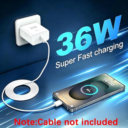 شاحن سامسونج فائق السرعة 36 واط، 2 حزمة شاحن هاتف أندرويد بلوك نوع C شاحن شحن سريع USB C نوع C شاحن حائط محول طاقة لهاتف Samsung Galaxy S26 Ultra/S26+/S25 Ultra/S25/S24/S23/S22/S21 in Kuwait