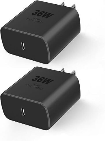 شاحن سامسونج فائق السرعة 36 واط، 2 حزمة شاحن هاتف أندرويد بلوك نوع C شاحن شحن سريع USB C نوع C شاحن حائط محول طاقة لهاتف Samsung Galaxy S26 Ultra/S26+/S25 Ultra/S25/S24/S23/S22/S21 in Kuwait