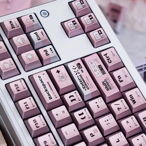 أغطية مفاتيح PBT معدنية مطلية، مجموعة أغطية مفاتيح رائعة باللون الوردي مخصصة مكونة من 129 مفتاحًا للوحة المفاتيح بلون الكرز، غطاء مفاتيح أنمي قديم لـ 60%، 65%، 75%، 100% لوحة مفاتيح ميكانيكية Cherry MX Switches (وردي) in Kuwait