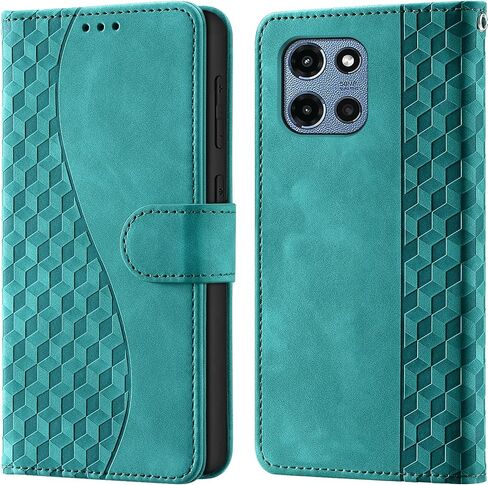 for Motorola Moto G 2025 Wallet Case with Card Holder, RFID Blocking Credit Slots Kickstand Shockproof Phone Cover Fit for Moto G 2025 Phone Case Turquoise in Saudi Arabia