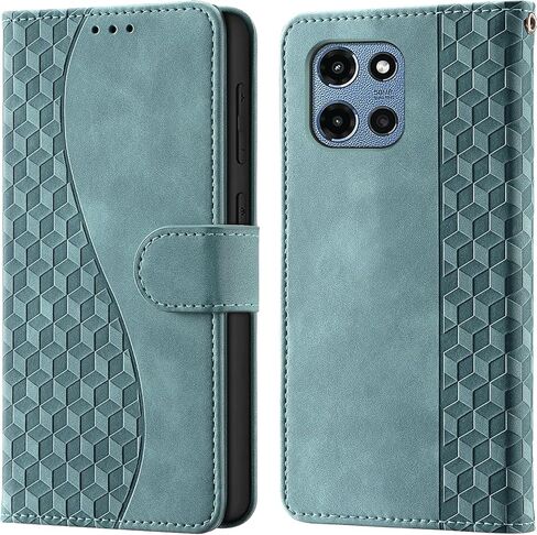 for Motorola Moto G 2025 Wallet Case with Card Holder, RFID Blocking Credit Slots Kickstand Shockproof Phone Cover Fit for Moto G 2025 Phone Case Turquoise in Saudi Arabia