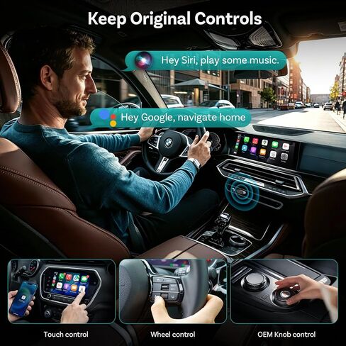 OTTOCAST Mini Nova 2-in-1 Wireless CarPlay & Android Auto Adapter, Plug & Play Convert Wired to Wireless, Fast Auto Connect, Mini USB Design, Compatible with iOS 10+ & Android 11+ in Kuwait