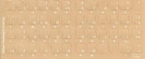 Italian Keyboard Stickers - Labels - Overlays with White Characters for Black Computer Keyboard in Kuwait