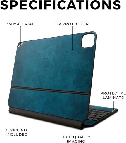 Skin Compatible with Apple Magic Keyboard for iPad Air 11-inch (M2) 2024 - Blue Strokes - Premium 3M Vinyl Protective Wrap Decal Cover - Easy to Apply | Crafted in The USA by MightySkins in Kuwait