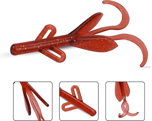 RUNCL Probite Craw Baits, Creature Baits, 15/20/25pcs Bass Fishing Lures 4.2in - Realistic Movement, Hyper-Action Pinchers, Weedless Design, Deep Ribs, Proven Colors - Soft Fishing Lures Baits in Kuwait