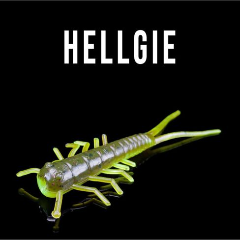 Lunker City Fishing 1.5" Hellgie 3 Pack Bundle Creature Bait Soft Plastic Bass Lure Hellgrammite Legs and Tails Action for Panfish, Trout, and Ice Fishing, 45 Pcs, Made in The USA in Saudi Arabia