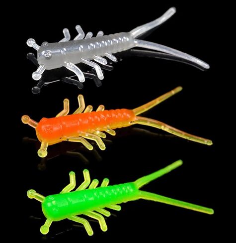 Lunker City Fishing 1.5" Hellgie 3 Pack Bundle Creature Bait Soft Plastic Bass Lure Hellgrammite Legs and Tails Action for Panfish, Trout, and Ice Fishing, 45 Pcs, Made in The USA in Saudi Arabia
