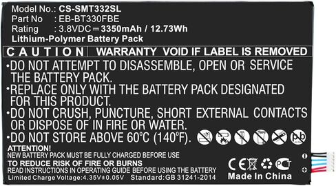 ALLC Replacement Battery for Samsung Galaxy Tab4 8.0 3G/SM-T330/SM-T330 Galaxy Tab 4 8.0 WiFi/SM-T331/SM-T335/SM-T335 Galaxy Tab 4 8.0 LT,PN:EB-BT330FBE/GH43-04112A;GH43-04112B,3350mAh in Kuwait
