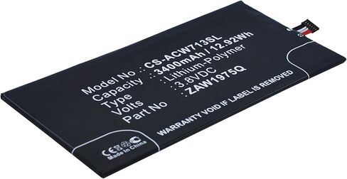 ALLC Replacement Battery for Acer A1-713/A1-713HD/Iconia Tab 7,PN:Aprilia,ZAW1975Q,ZAW1975Q1/ICP3/61/127,ZWA1975Q,3400mAh in Kuwait