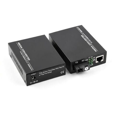 HTB-GS-03 Gigabit Fiber Media Converter, 10/100/1000Mbps Auto-Negotiation, Single Mode 3Km, SC-UPC/SC-APC Port, RJ45 Ethernet, 1.25G Fiber Speed, US Power Adapter in Kuwait