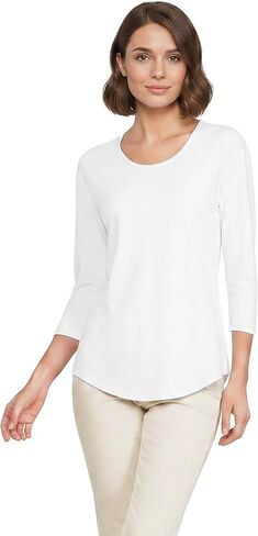 Lands' End Women's 3/4 Sleeve Lightweight Jersey U-Neck Tunic in Saudi Arabia