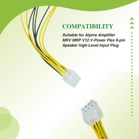 8-pin Speaker high-Level Input Plug, Suitable for Alpine Amplifier MRV MRP V12 V-Power Flex 8-pin Speaker high-Level Input Plug 1 Pair in Kuwait