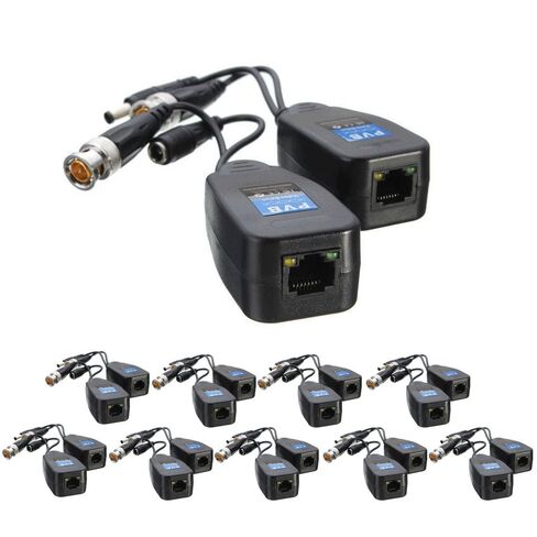 10 Pairs HD-CVI TVI AHD CVBS Passive Video Balun RJ45 Transceiver Connector in Kuwait
