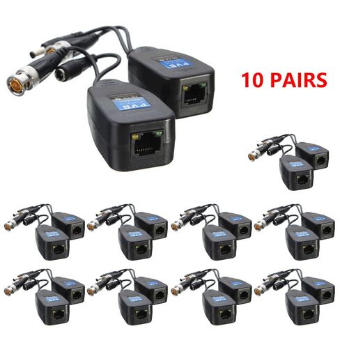 10 Pairs HD-CVI TVI AHD CVBS Passive Video Balun RJ45 Transceiver Connector in Kuwait