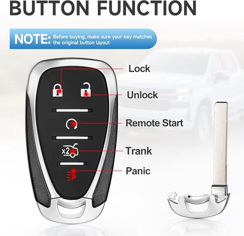 Smart Proximity Key Fob Replacement Fits for Chevy Malibu Camaro 2016 2017 2018 2019 2020 2021 2022 2023 2024 2025 Cruze 2016-2019 Keyless Entry Remote 433 Mhz HYQ4EA HYQ4ES in Kuwait