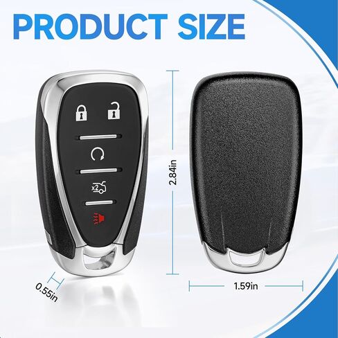Smart Proximity Key Fob Replacement Fits for Chevy Malibu Camaro 2016 2017 2018 2019 2020 2021 2022 2023 2024 2025 Cruze 2016-2019 Keyless Entry Remote 433 Mhz HYQ4EA HYQ4ES in Kuwait
