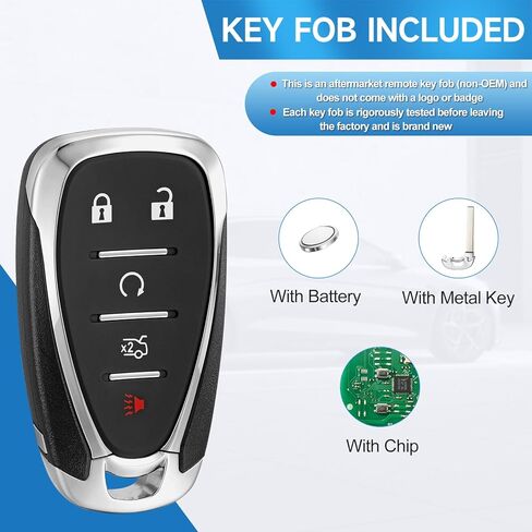 Smart Proximity Key Fob Replacement Fits for Chevy Malibu Camaro 2016 2017 2018 2019 2020 2021 2022 2023 2024 2025 Cruze 2016-2019 Keyless Entry Remote 433 Mhz HYQ4EA HYQ4ES in Kuwait