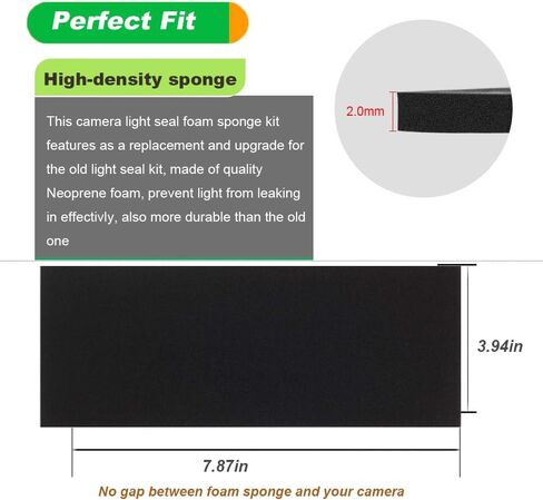 Light Leak Proof Sponge High Density Foam Film Camera Replacement Light Seal Kit Compatible with 120 135 Film Camera Large Format Camera Film Camera Accessories (2mm Seal Sponge Sheet) in Kuwait
