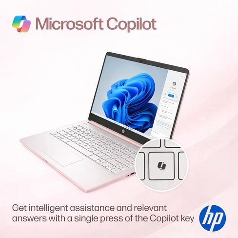 كمبيوتر محمول HP Ultrabook، ذاكرة الوصول العشوائي 8 جيجابايت، 64 جيجابايت SSD، Microsoft 365، Intel 2-Core | سريع، ذكي، صديق للميزانية، جاهز للذكاء الاصطناعي، أساسي بدون ماوس، ذهبي وردي in Kuwait
