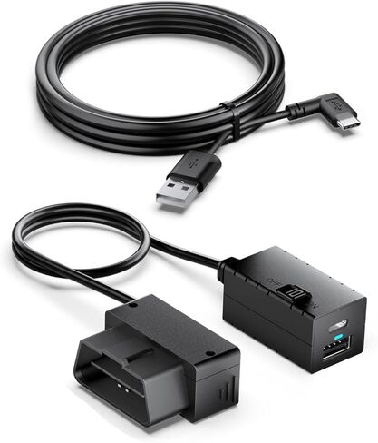 كابل طاقة ثابت VIOFO OP100 Obd-II لكاميرا Dash Cam، وضع المراقبة/Acc لمدة 24 ساعة مع حماية الجهد المنخفض، التوصيل والتشغيل، متوافق مع سلسلة A329S/A229/A119M Pro/A119 Mini2 (منفذ USB من النوع C) in Kuwait